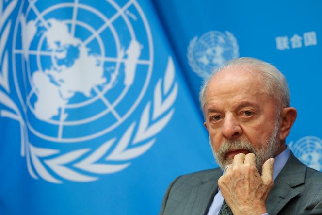 Le président brésilien, Luiz Inacio Lula da Silva, lors d’une conférence de presse pendant la 80e Assemblée générale des Nations unies, au siège de l’instance, à New York, le 24 septembre 2025.