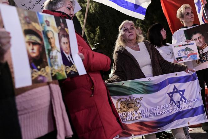 Lors d’un rassemblement contre le gouvernement iranien, à Holon (Israël), le 24 janvier 2026.