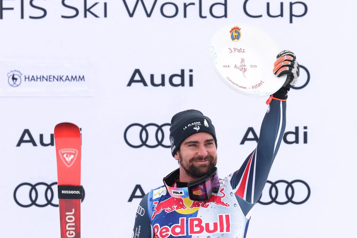 Maxence Muzaton termine troisième de la descente à Kitzbühel et prolonge le casse-tête de la sélection des skieurs français aux JO 2026