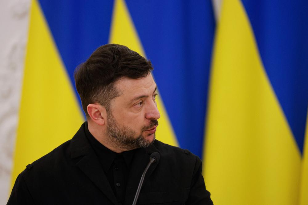 Le président ukrainien, Volodymyr Zelensky, à Vilnius, le 25 janvier 2026. - PETRAS MALUKAS / AFP