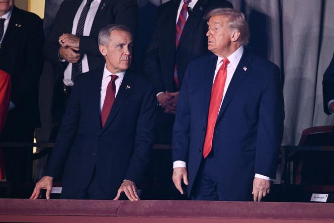 Le premier ministre canadien, Mark Carney, et le président américain, Donald Trump, au Kennedy Center, à Washington, le 5 décembre 2025.