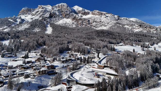 La piste de bobsleigh du centre de glisse de Cortina (Italie), avant les Jeux olympiques d’hiver de Milan-Cortina 2026, le 26 janvier 2026.