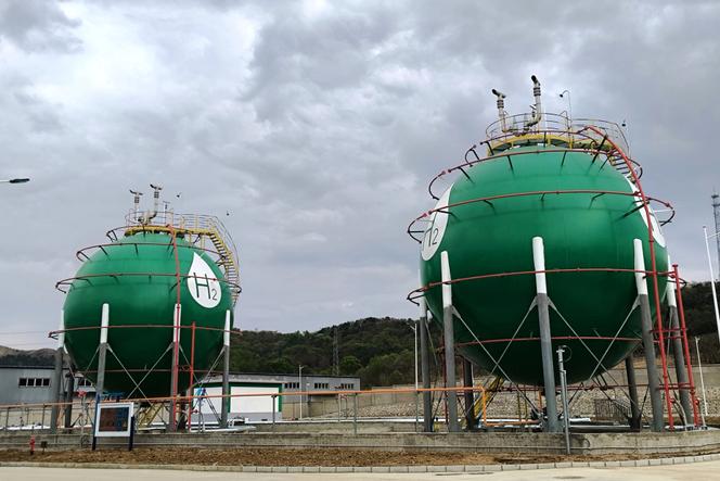 Un projet de production d’hydrogène vert à partir d’énergie éolienne, dans le comté de Tieling, en Chine, le 30&nbsp;juillet&nbsp;2025.