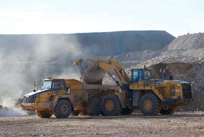 Dans la mine de terres rares de MP Materials à Mountain Pass (Californie), le 30&nbsp;janvier 2020.