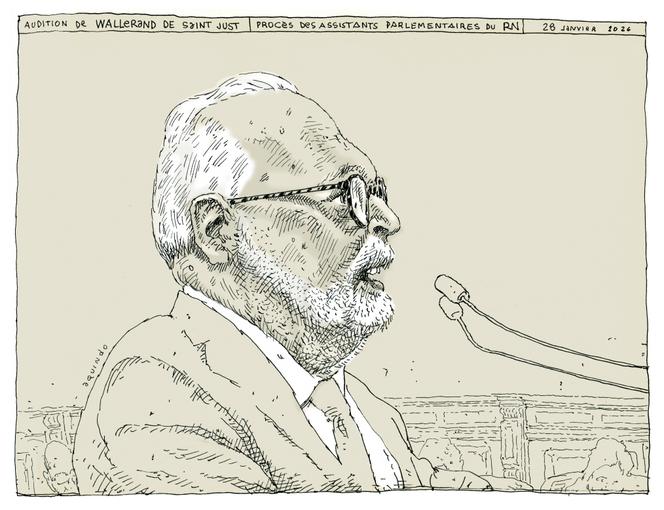 Wallerand de Saint-Just, ancien trésorier du FN, devant la cour d’appel de Paris, le 28 janvier 2026.