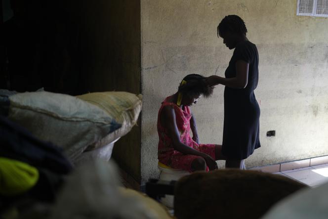 Dans un refuge pour familles déplacées par la violence des gangs, à Port-au-Prince, le 27 janvier 2026.