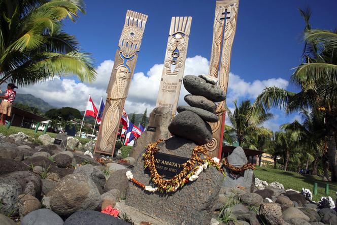 Le monument dédié aux victimes des essais nucléaires français dans l’océan Pacifique, à Papeete (Polynésie française), le 29 juin 2014.