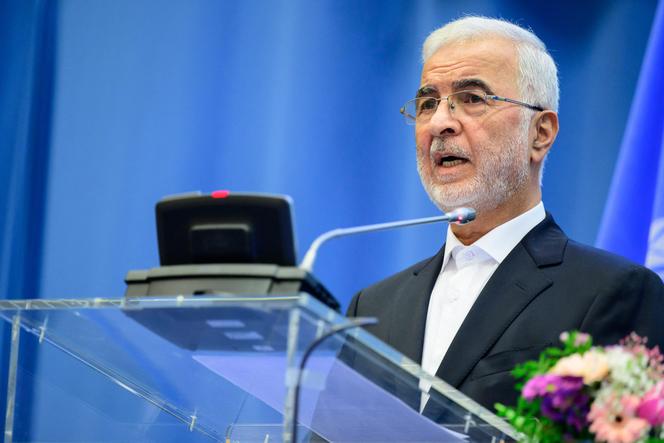 Eskandar Momeni, alors secrétaire général du quartier général de contrôle des drogues d’Iran, à Vienne, le 14 mars 2024.