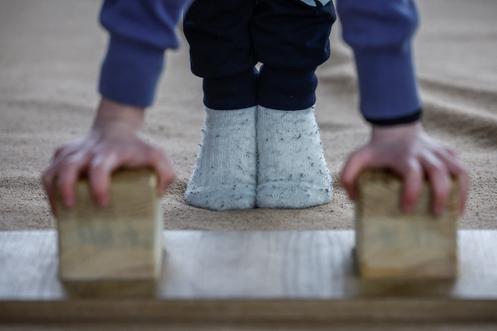 Echauffement dans une salle de gymnastique de Kiev, le 29 janvier 2026.