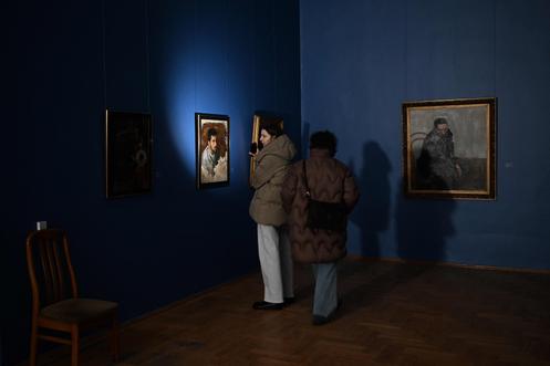 Lors d’une panne de courant au Musée national d’art d’Ukraine, à Kiev, le 30 janvier 2026.