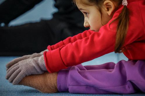Echauffement dans une salle de gymnastique de Kiev, le 29 janvier 2026.