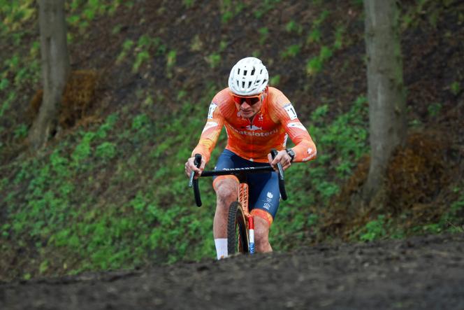 Mathieu Van der Poel lors des championnats du monde de cyclo-cross à Hulst aux Pays-Bas, le 1er février 2026.