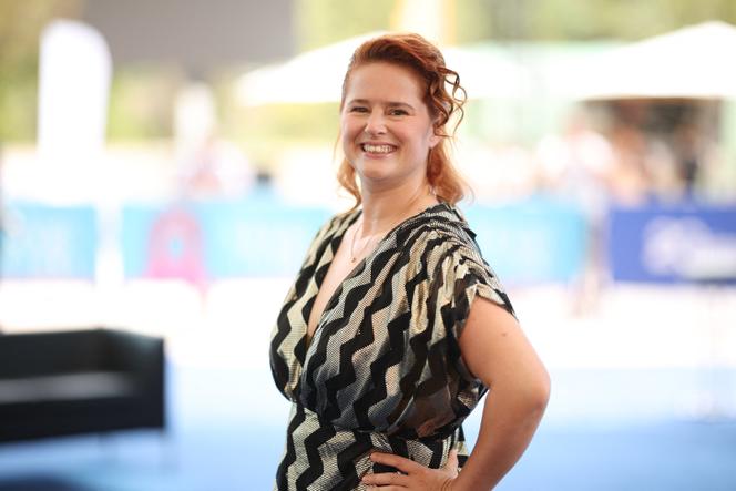 L’humoriste Elodie Poux, au 64ᵉ Festival de télévision de Monte-Carlo (Monaco), le 14 juin 2025.