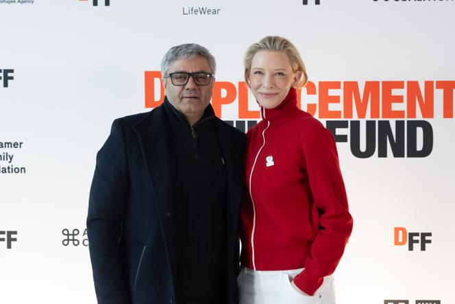 Le  réalisateur iranien Mohammad Rasoulof et Cate Blanchett, lors du Festival international du film de Rotterdam (Pays-Bas), le 30 janvier 2026.