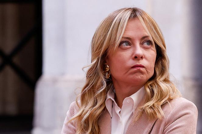 La présidente du conseil italien, Giorgia Meloni, au palais Chigi, à Rome, le 5&nbsp;février 2026.