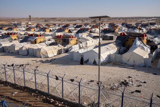 Le quartier des étrangers du camp d’Al-Hol, en Syrie, le 21 janvier 2026, après que les forces de sécurité intérieures syriennes ont pris le contrôle du camp après le retrait des Forces démocratiques syriennes (FDS).