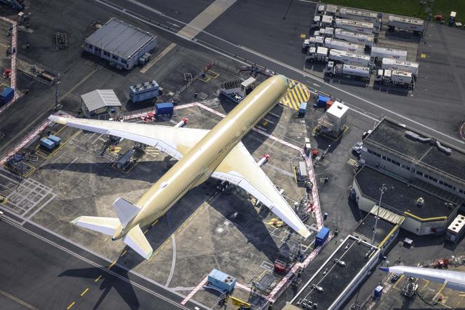 Nas instalações da Louis-Bréguet onde são montados os aviões Airbus, em Colomiers (Haute-Garonne), 21 de março de 2024.