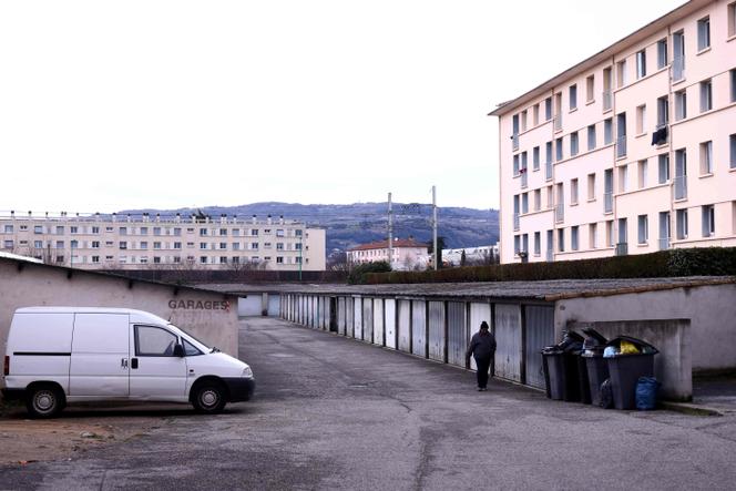 This photograph shows a garage at the foot of a building where two women were found injured in Bourg-les-Valence, in the Drome department, southeastern France on February 6, 2026.