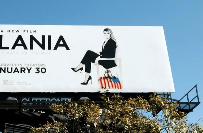 Le tag provocateur du collectif d’artistes Indecline, à Los Angeles, le 29&nbsp;janvier.