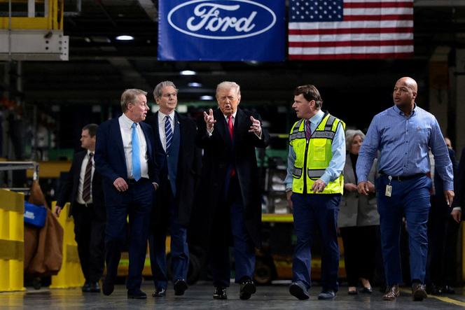 Donald Trump visite un centre de production Ford à Dearborn, dans le Michigan (Etats-Unis), le 13 janvier 2026.