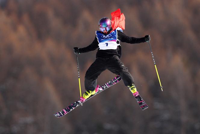 La Suissesse Mathilde Gremaud lors de la troisième manche de ski acrobatique à Livigno aux Jeux olympiques de Milan-Cortina, le 9&nbsp;février 2026. 