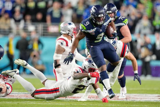 Kenneth Walker III des Seahawks lors du Super Bowl LX face au Patriots au Levi’s Stadium à Santa Clara (Californie), le 8 février 2026.
