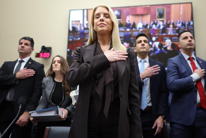 Pam Bondi, ministre de la justice américaine, avant une audience de la commission judiciaire de la Chambre des représentants, au Capitole, à Washington, le 11&nbsp;février&nbsp;2026. 