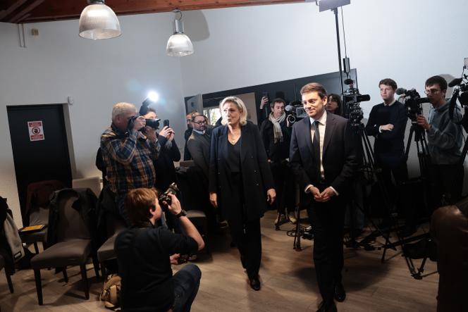 Marine Le Pen en déplacement à Creutzwald (Moselle), le 31&nbsp;janvier&nbsp;2026.