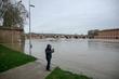 La Garonne en crue en raison de fortes pluies, à Toulouse (Haute-Garonne), le 11 février 2026.