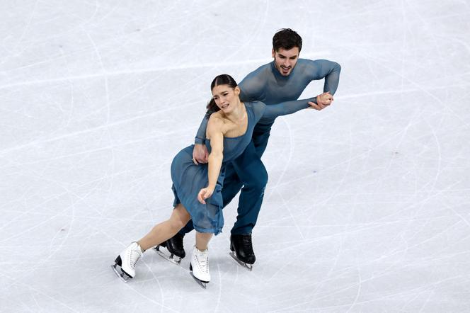 Laurence Fournier Beaudry et Guillaume Cizeron, lors de l’épreuve de danse libre aux Jeux olympiques de Milan-Cortina 2026, à Milan (Italie), le 11 février 2026. - AMANDA PEROBELLI/REUTERS
