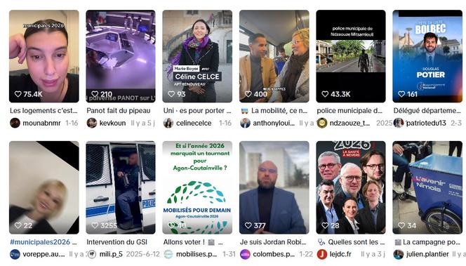 Des vidéos de campagne pour les élections municipales publiées sur TikTok.