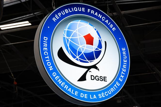 Le logo de la direction générale de la sécurité extérieure, lors de la 8ᵉ édition du salon technologique VivaTech, à Paris, le 23 mai 2024.