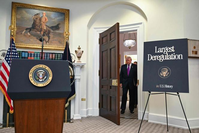 Le président américain, Donald Trump, à la Maison Blanche, à Washington, le 12&nbsp;février&nbsp;2026.