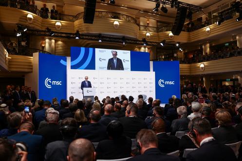 Le chancelier allemand, Friedrich Merz, lors de la Conférence sur la sécurité de Munich, en Allemagne, le 13&nbsp;février 2026.