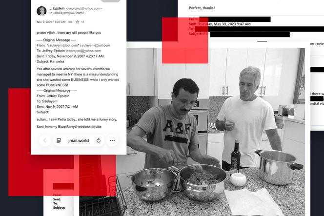 Jeffrey Epstein et Sultan Ahmed Bin Sulayem, sur une photo publiée par les démocrates de la commission de surveillance de la Chambre des représentants à Washington, aux Etats-Unis, le 18&nbsp;décembre 2025.