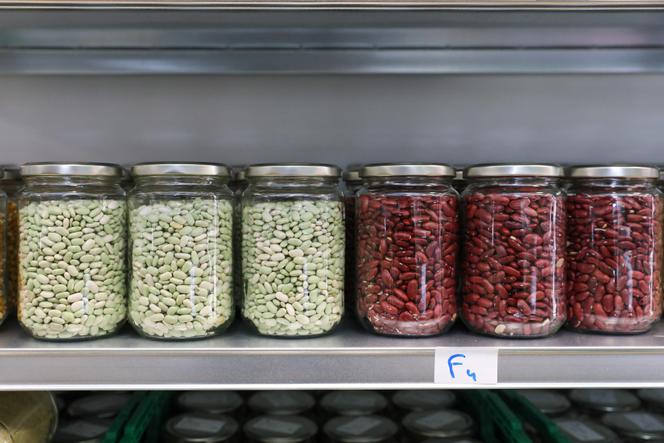 Un rayonnage du magasin Drive tout nu, à Wasquehal (Nord), le 7&nbsp;avril&nbsp;2021.