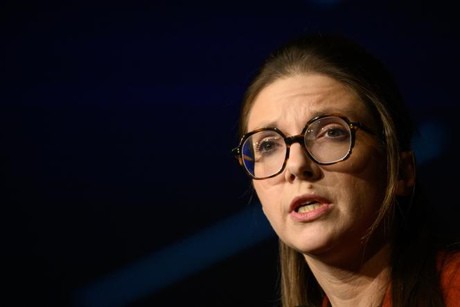 La ministre déléguée chargée de la lutte contre les discriminations, Aurore Bergé, à Nantes, le 14 janvier 2026.