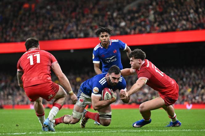 Feb. 27, 1954 - France versus New Zealand at a rugby match Stock Photo