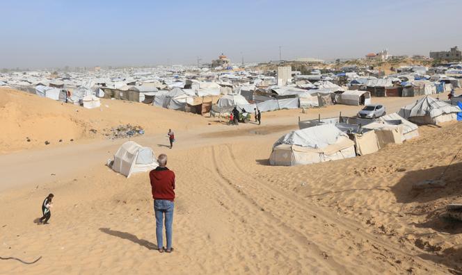 Le camp de réfugiés Al-Qadisiyah, à Khan Younès (Gaza), le 13 février 2026.