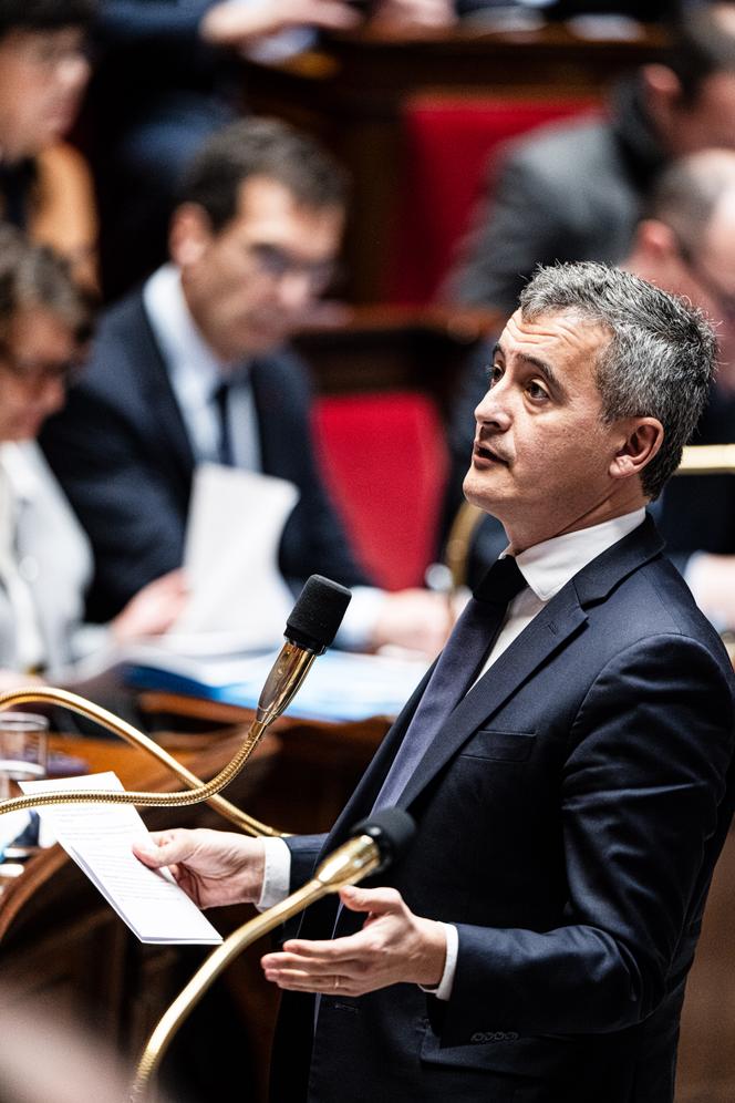 Le ministre de la justice, Gérald Darmanin, lors de la séance des questions au gouvernement, à l’Assemblée nationale, à Paris, le 17 février 2026.