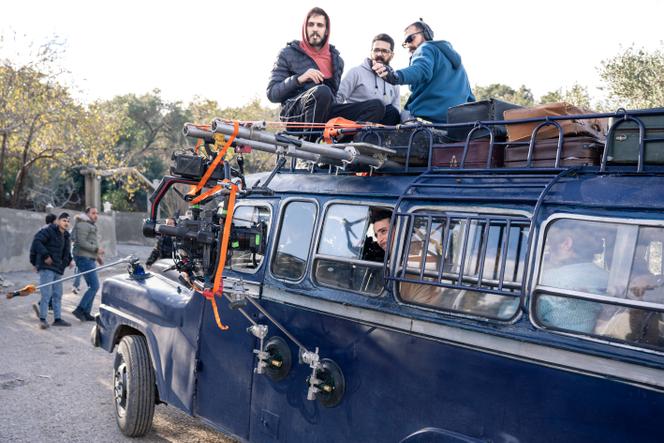 En Syrie, sur le tournage de la série « Les Syriens ennemis », le 15 janvier.