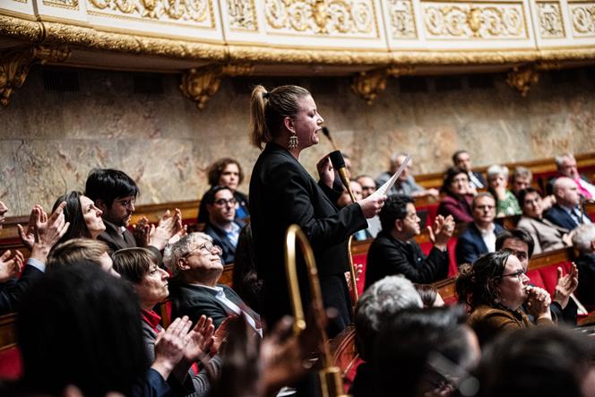 La présidente du groupe LFI, Mathilde Panot, lors de la séance des questions au gouvernement, à l’Assemblée nationale, à Paris, le 17 février 2026.