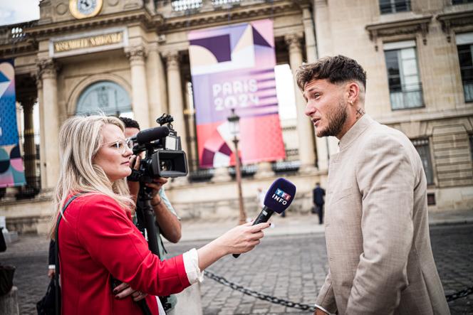 Raphaël Arnault, député (LFI) du Vaucluse, lors de la rentrée des députés à l’Assemblée nationale, à Paris, le 9&nbsp;juillet&nbsp;2024.