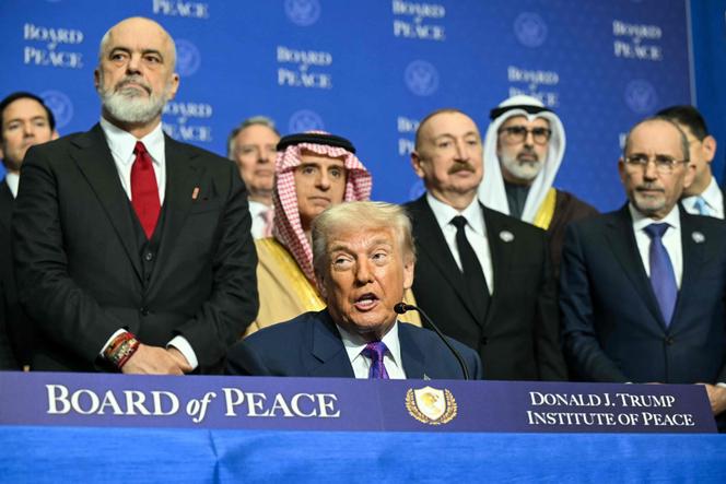 Le président américain, Donald Trump, lors de la réunion inaugurale du Conseil de la paix, à Washington, le 19 février 2026.