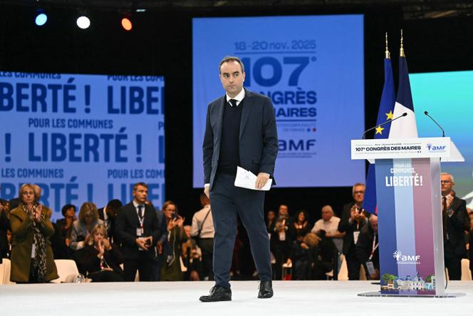 Le premier ministre, Sébastien Lecornu, lors du congrès des maires, à Paris, le 20&nbsp;novembre 2025.