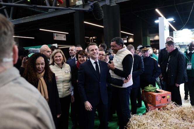 Emmanuel Macron, lors de l’inauguration du Salon de l’agriculture, à Paris, le 21 février 2026.