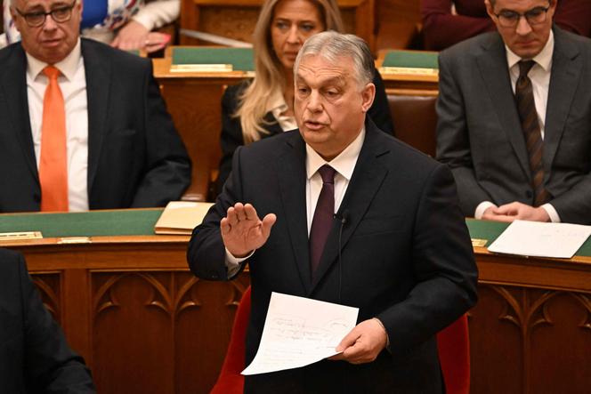 Le premier ministre hongrois, Viktor Orban, au Parlement hongrois, à&nbsp;Budapest, le 23&nbsp;février&nbsp;2026.