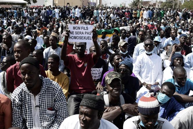 During a demonstration against homosexuality in Dakar, in May 2021.