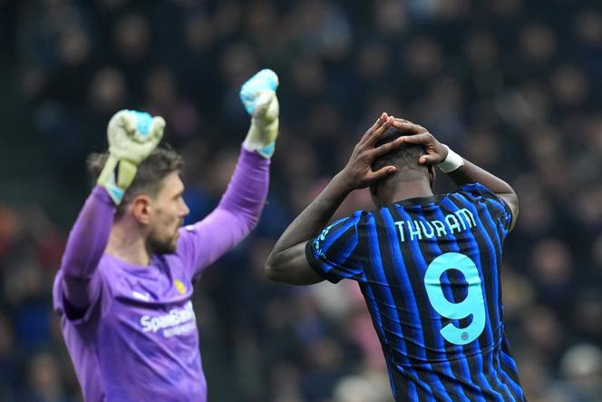 O jogador do Inter de Milão, Marcus Thuram, reage durante a partida de futebol da Liga dos Campeões entre Inter de Milão e Bodo Glimt, terça-feira, 24 de fevereiro de 2026, em Milão, Itália.