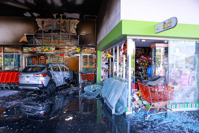 A Guadalajara (Mexique), après les violences liées à la mort du narcotrafiquant  Nemesio Oseguera Cervantes, alias «&nbsp;El Mencho », le 22&nbsp;février 2026.